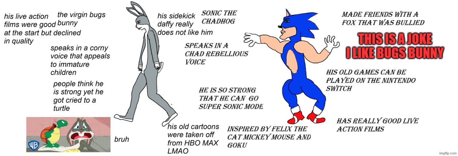 spreading the sonic propaganda | this is a joke i like bugs bunny | made w/ Imgflip meme maker