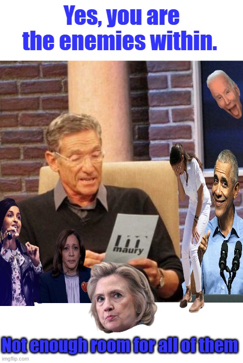 TELL THE TRUTH | Yes, you are the enemies within. Not enough room for all of them | image tagged in memes,maury lie detector | made w/ Imgflip meme maker