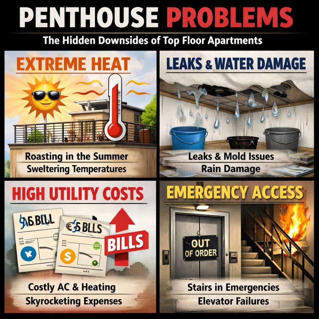 Top floor apartments with rooftop balconies Blank Meme Template