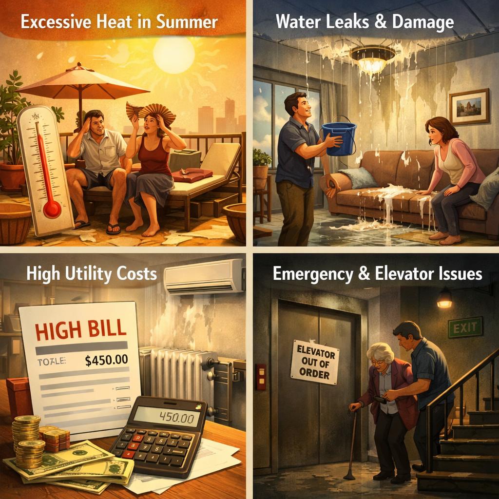 Top floor apartments with rooftop balconies Blank Meme Template