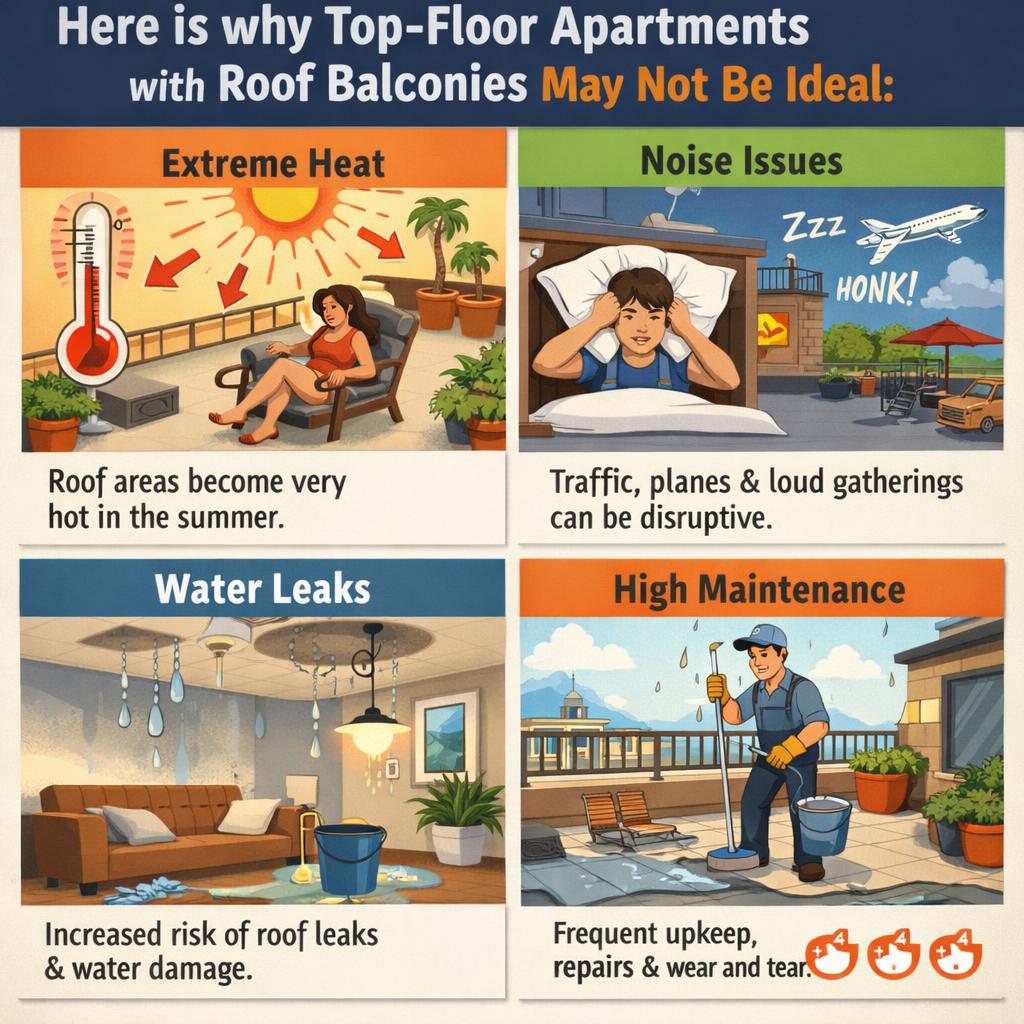 Top floor apartments with rooftop balconies Blank Meme Template