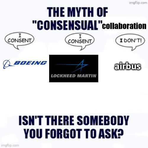 The myth of consensual sex blank | collaboration; airbus | image tagged in the myth of consensual sex blank | made w/ Imgflip meme maker