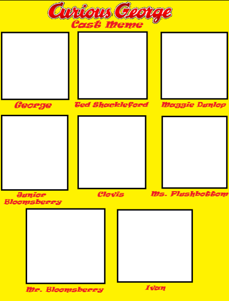 Curious George Cast Meme (blank) Blank Meme Template