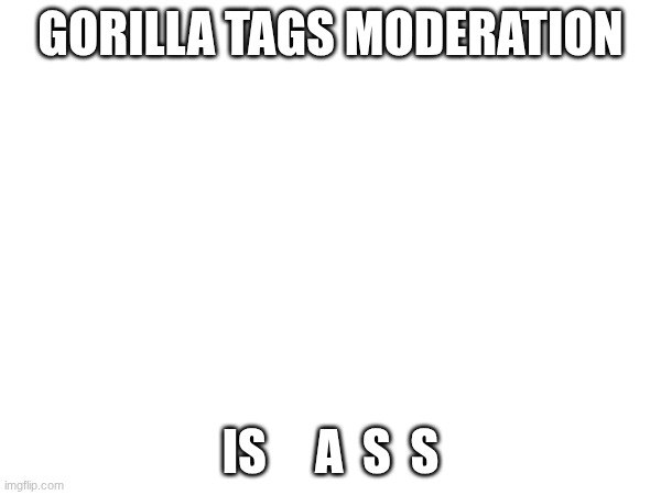 explanation in comments | gorilla tags moderation; is     A  S  S | image tagged in idfk | made w/ Imgflip meme maker