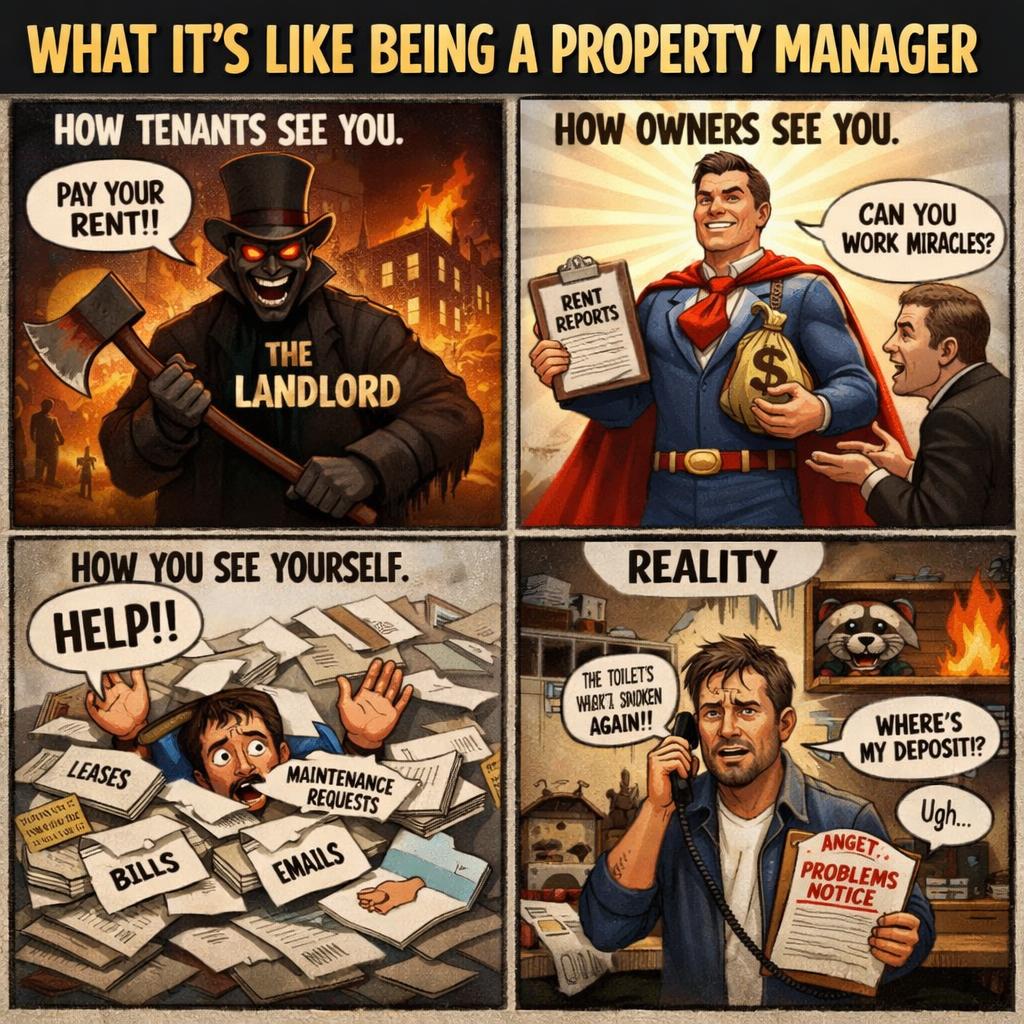Funny meme about what it is like to be a property manager Blank Meme Template