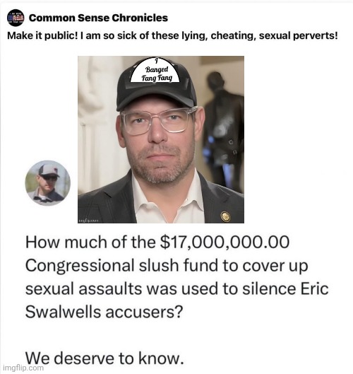 Congressional slush fund civer up and Shartwell | image tagged in eric andre let me in meme,cover up | made w/ Imgflip meme maker