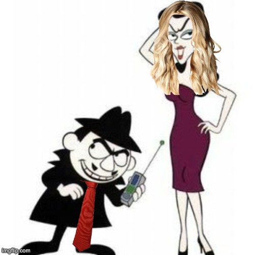 Where are Moose and Squirrel? We have evil agents to apprehend! | image tagged in rocky and bullwinkle,trump,idiocracy,evil,cartoonish | made w/ Imgflip meme maker