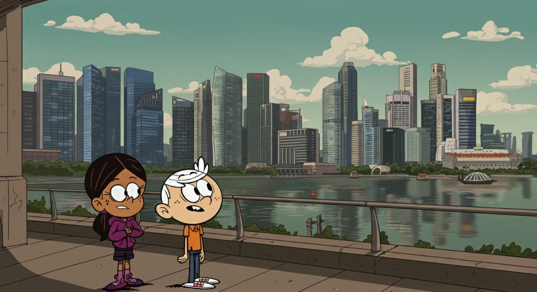 Lincoln x Ronnie Anne in SG Blank Meme Template