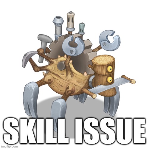Vhenshun | skill issue | image tagged in vhenshun | made w/ Imgflip meme maker