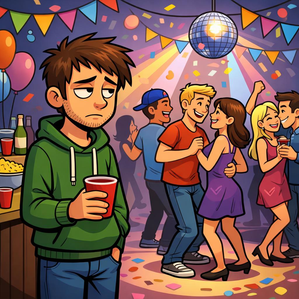 lone guy at party Blank Meme Template