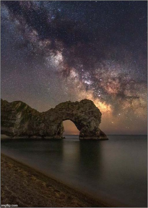 Durdle Door And The Milky Way - Dorset - UK | image tagged in durdle door,milky way | made w/ Imgflip meme maker
