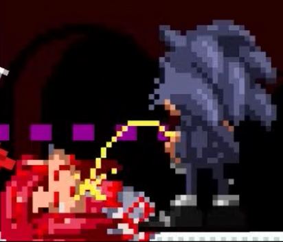 High Quality Sonic.exe pissing on Knuckles Blank Meme Template