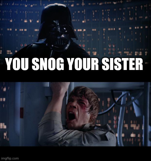 Star Wars No Meme | You snog your sister | image tagged in memes,star wars no | made w/ Imgflip meme maker