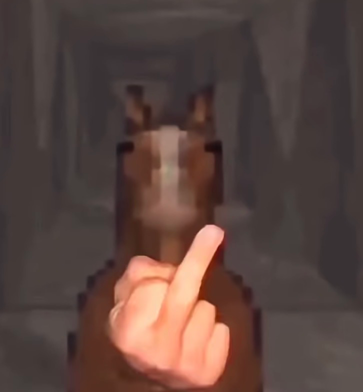 Horse flipping off Blank Meme Template