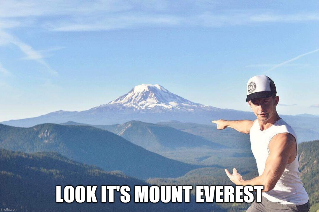 Go that way | look it's mount everest | image tagged in memes,mount everest | made w/ Imgflip meme maker