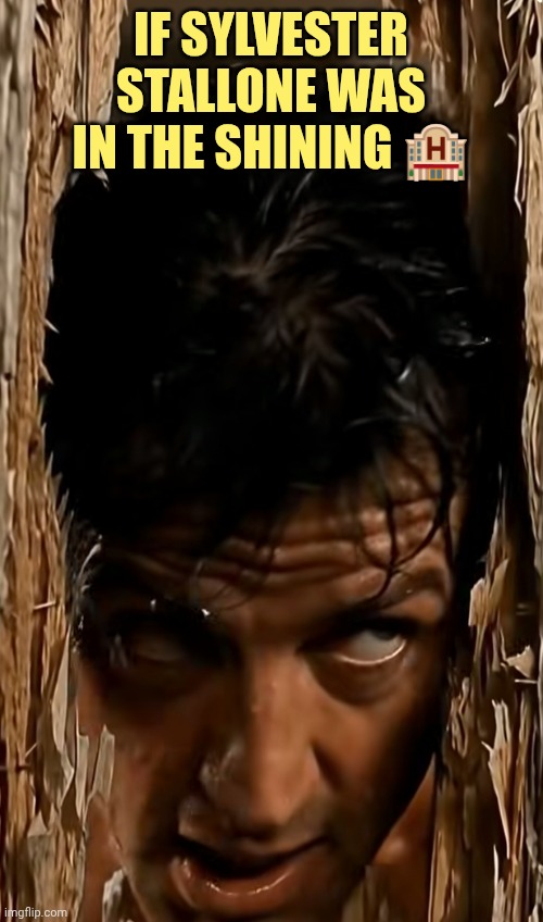 Rocky Balboa shining version | If Sylvester Stallone was in the shining 🏨 | image tagged in rocky balboa shining version | made w/ Imgflip meme maker