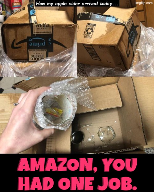 Amazon Fail | Amazon, you had one job. | image tagged in you had one job,amazon,task failed successfully,duhhh dumbass,broken,do you are have stupid | made w/ Imgflip meme maker