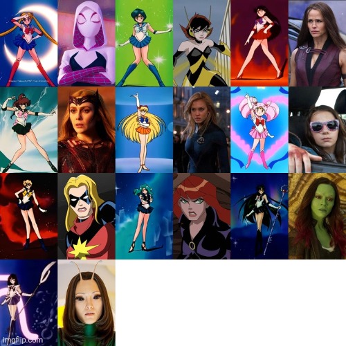 Sailor Moon/Marvel Mashup Blank Meme Template