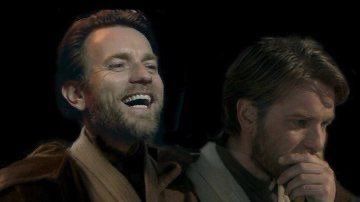 Kenobi laugh and concern Blank Meme Template