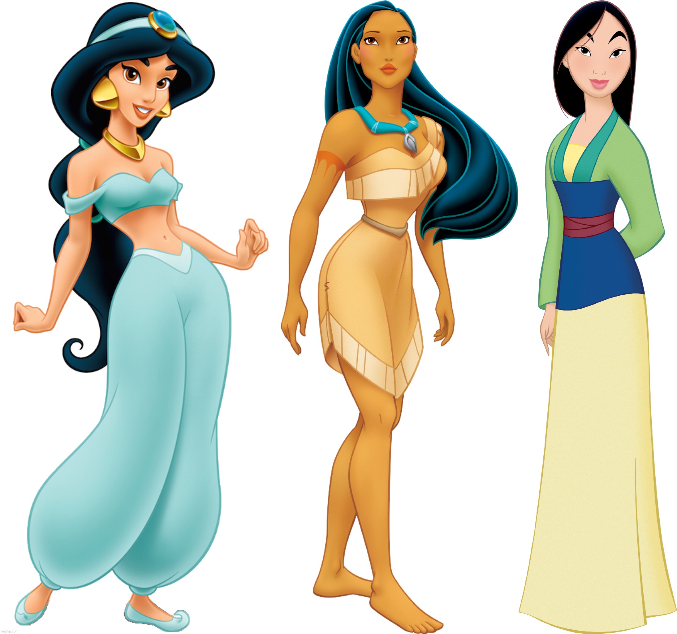 Jasmine Pocahontas and Mulan | image tagged in jasmine,pocahontas,mulan,disney princess,disney princesses,disney | made w/ Imgflip meme maker