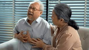 Asian Man Heart Attack with Asian Woman Blank Meme Template