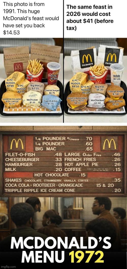 Fast Food Inflation | image tagged in mcdonalds,inflation | made w/ Imgflip meme maker