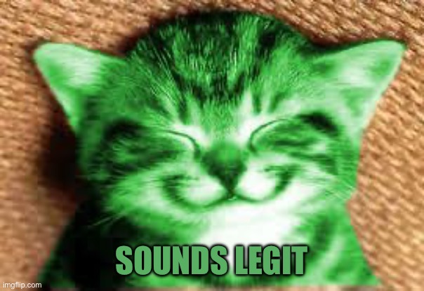 happy RayCat | Sounds legit | image tagged in happy raycat | made w/ Imgflip meme maker