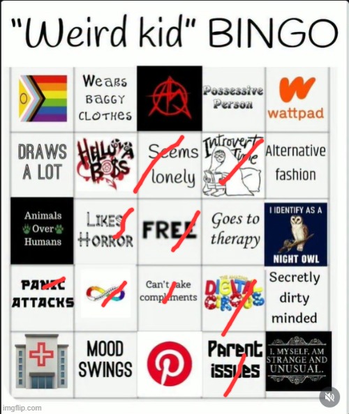 I'm in pain | image tagged in weird kid bingo | made w/ Imgflip meme maker