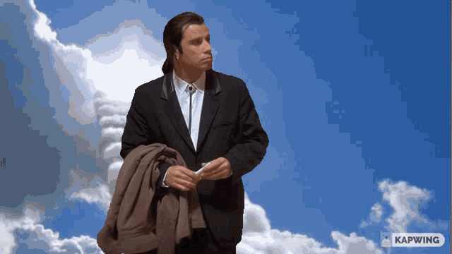 Confused John Travolta in heaven Blank Meme Template