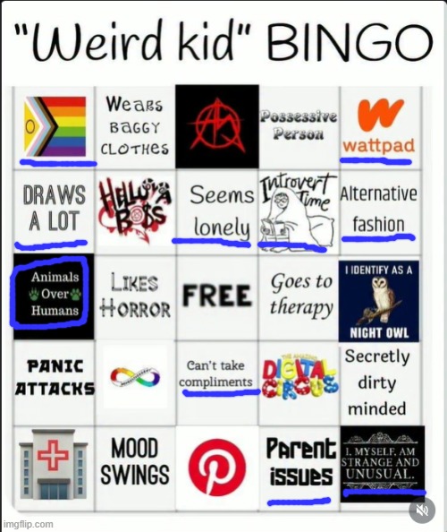 meep, hello, im lonely | image tagged in weird kid bingo | made w/ Imgflip meme maker