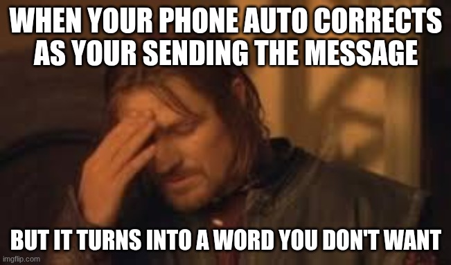 Image Title | When your phone auto corrects as your sending the message; But it turns into a word you don't want | image tagged in when will rithika understand sigh,funny | made w/ Imgflip meme maker