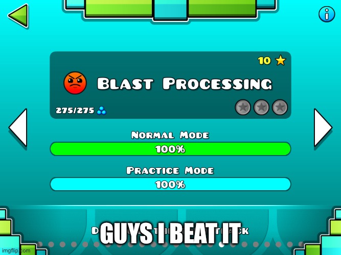 NEW HARDEST: BLAST PROCESSING | GUYS I BEAT IT | image tagged in blast processing | made w/ Imgflip meme maker