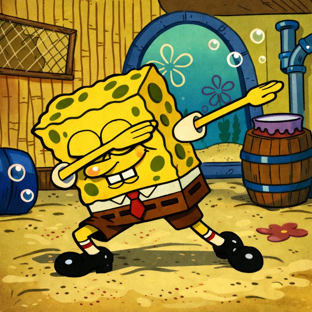 Spongebob dabbing Blank Meme Template