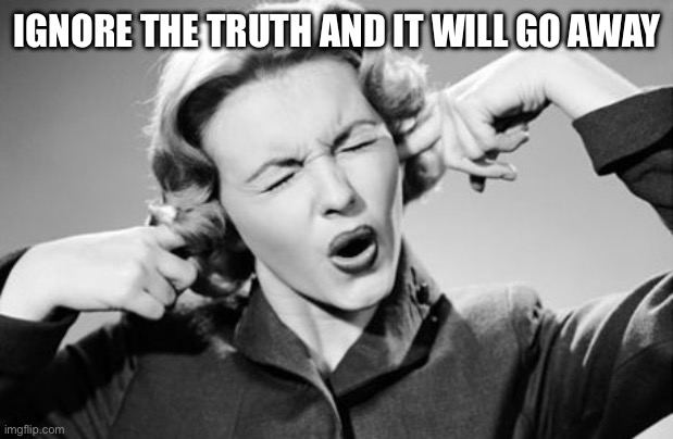 If I ignore the truth it will go away | Ignore the truth and it will go away | image tagged in if i ignore the truth it will go away | made w/ Imgflip meme maker