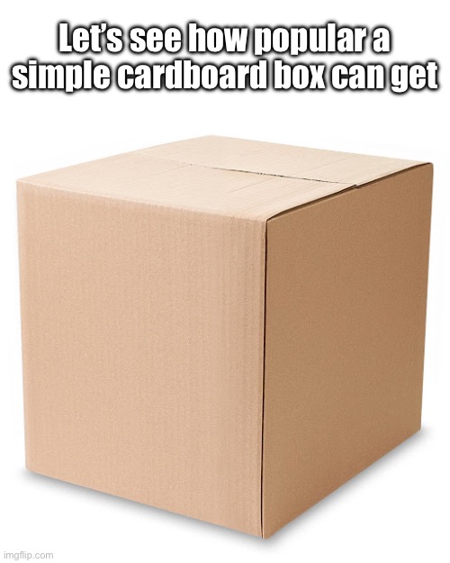 This a an experiment | Let’s see how popular a simple cardboard box can get | image tagged in box,test | made w/ Imgflip meme maker