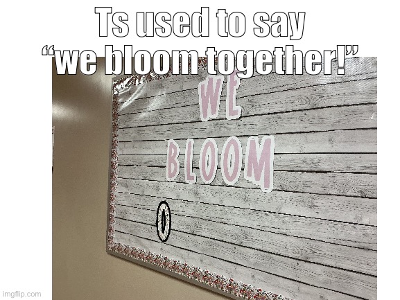 Some good quality | Ts used to say “we bloom together!” | image tagged in blank white template | made w/ Imgflip meme maker
