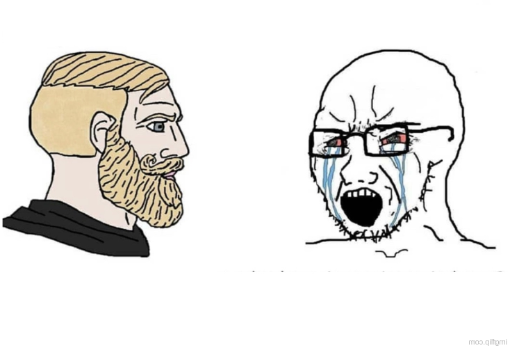 reverse soyboy vs chad Blank Meme Template