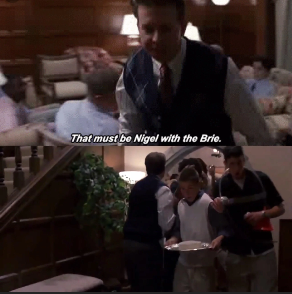 Nigel with the brie Blank Meme Template