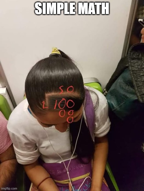 Head Math | Simple Math | image tagged in math | made w/ Imgflip meme maker