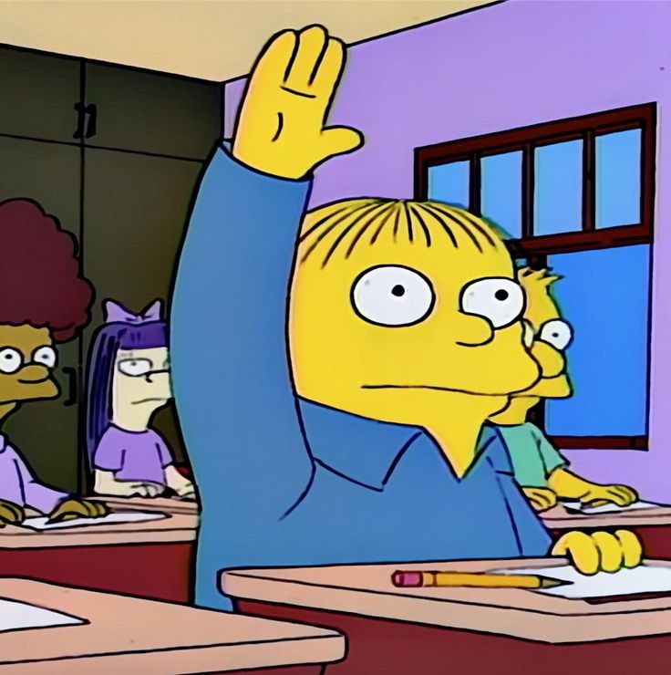 Ralph Wiggum Hand Raised Blank Meme Template