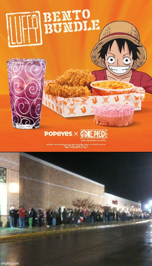 Is It Really That Serious? | image tagged in one piece,popeyes,anime,memes,chicken | made w/ Imgflip meme maker