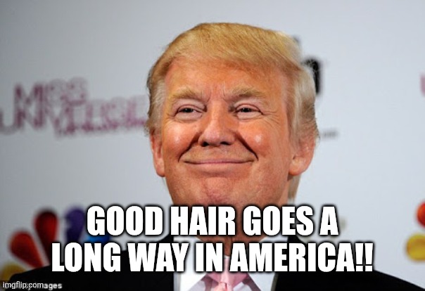 Donald trump approves | Good hair goes a long way in America!! | image tagged in donald trump approves | made w/ Imgflip meme maker
