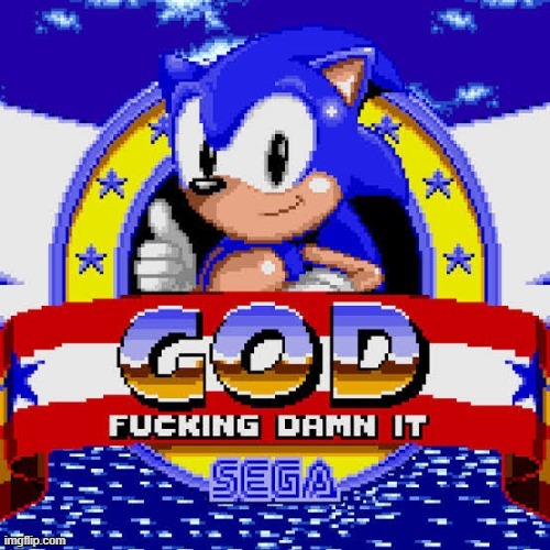 sonic god fucking dammit | image tagged in sonic god fucking dammit | made w/ Imgflip meme maker
