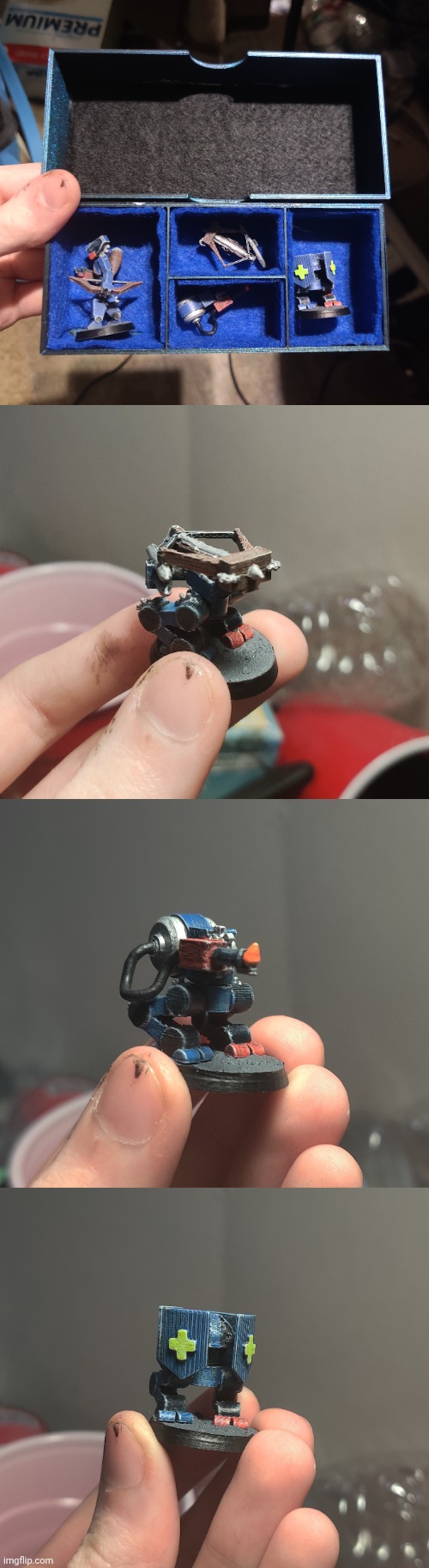 Made a case for my minis and finally got to top coat the eldritch "cannon" | made w/ Imgflip meme maker