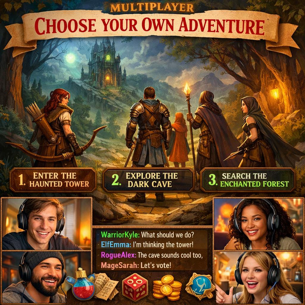 Multiplayer Choose Your Own Adventure Blank Meme Template
