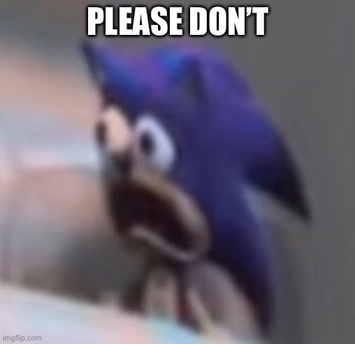 Traumatised Sonic | Please don’t | image tagged in traumatised sonic | made w/ Imgflip meme maker