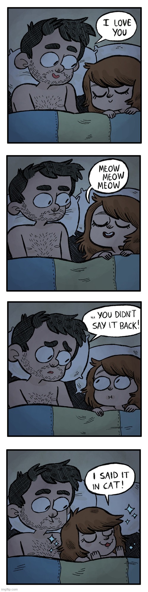 image tagged in i love you,meow,cat,language | made w/ Imgflip meme maker