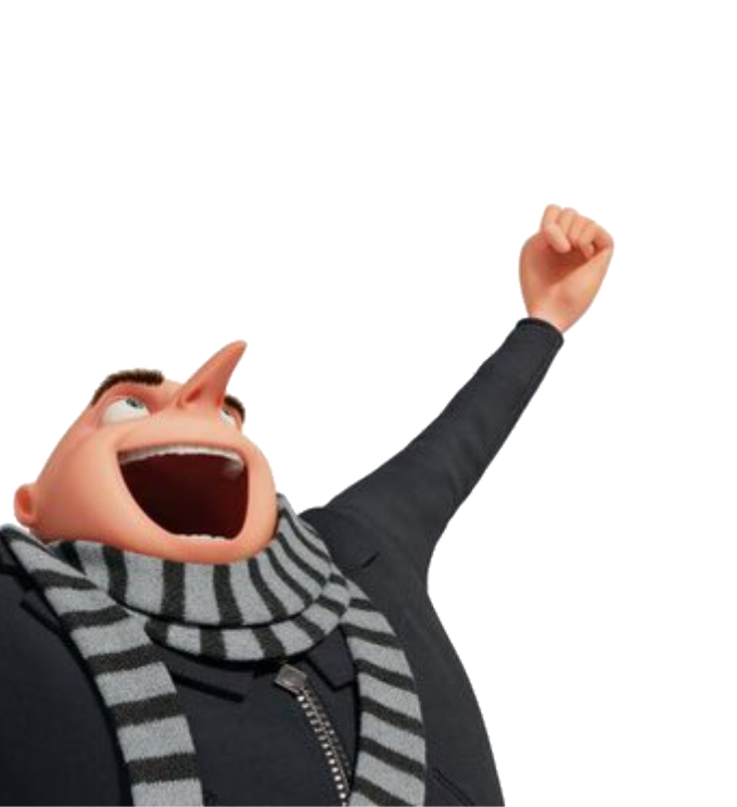 Victorious Gru Blank Meme Template