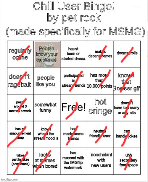 Chill User bingo by pet rock | image tagged in chill user bingo by pet rock | made w/ Imgflip meme maker