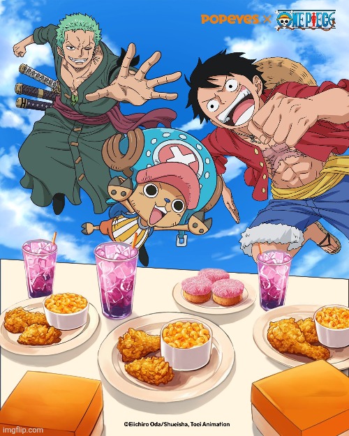 One Piece Has Taken Over Popeyes | image tagged in anime,one piece,memes,popeyes,food | made w/ Imgflip meme maker